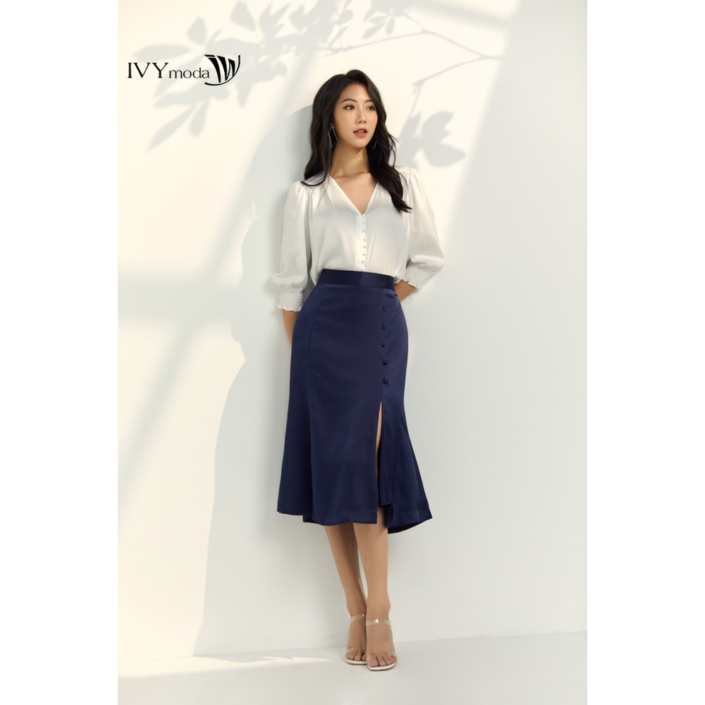 Áo lụa nữ gấu thắt dây IVY moda MS 16M6479