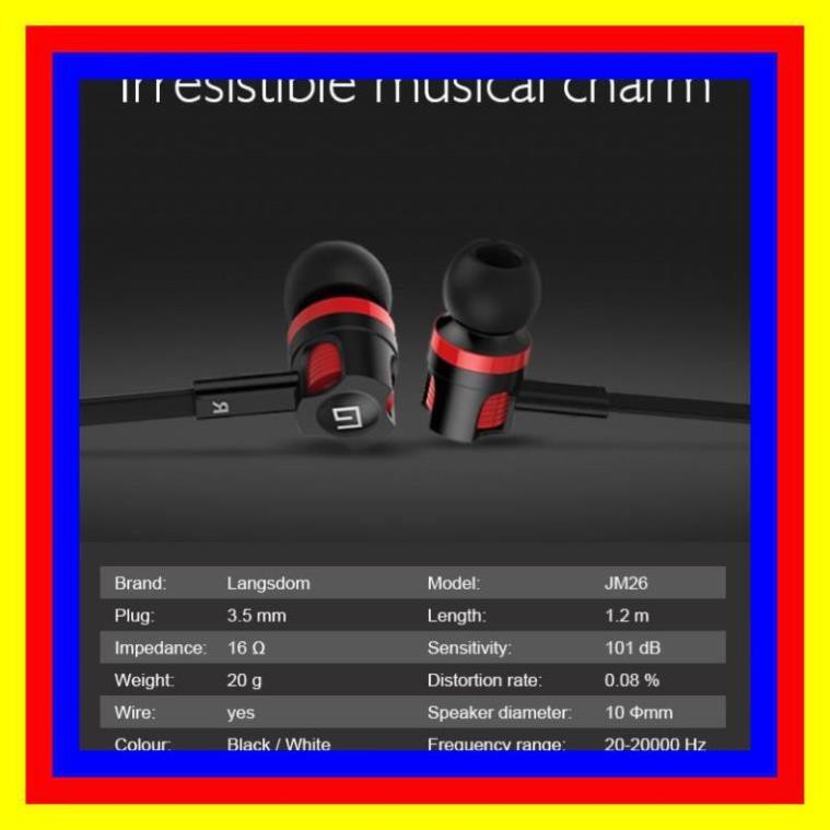 Tai nghe nhét tai earphone Langsdom JM26 Super Bass