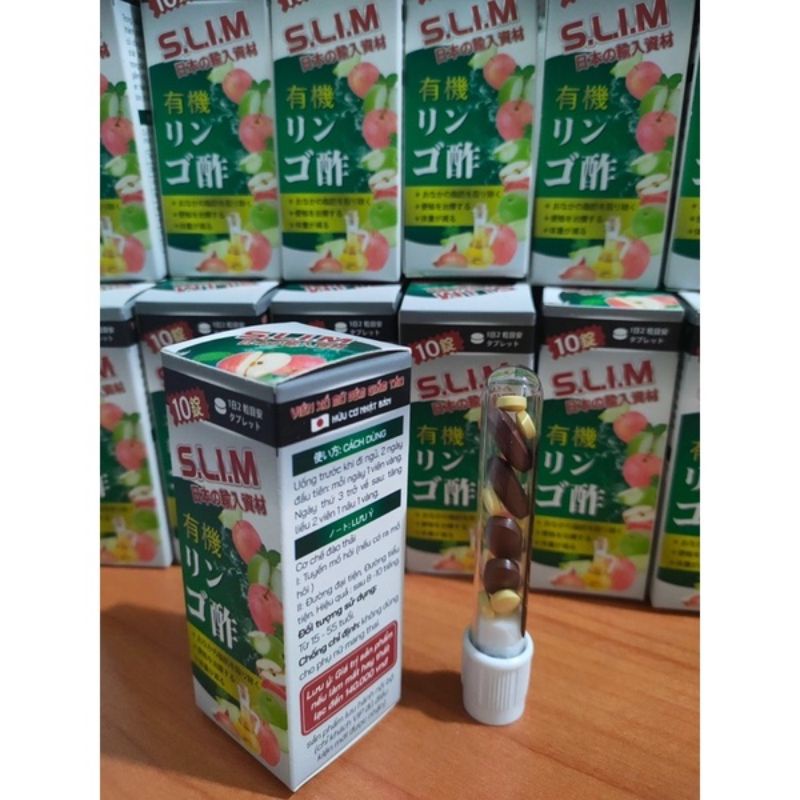 [CHÍNH HÃNG] XỔ MỠ ĐÊM GIẤM TÁO HỮU CƠ NHẬT BẢN SLIM - Hộp 10 viên
