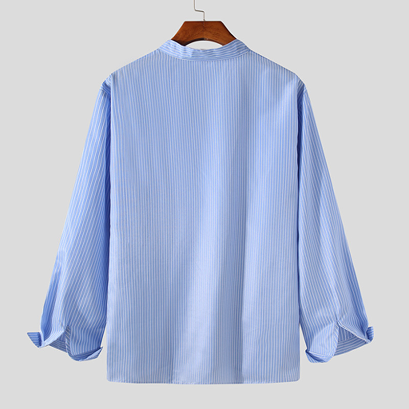 Áo Sơ Mi Tay Dài Dáng Rộng Kẻ Sọc Cá Tính Cho Nam | BigBuy360 - bigbuy360.vn