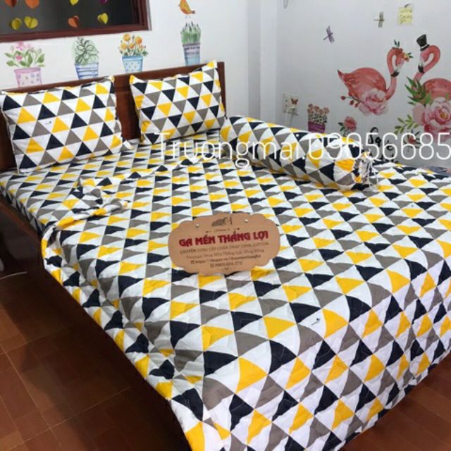 Bộ ga gối 100% cotoon Thắng Lợi