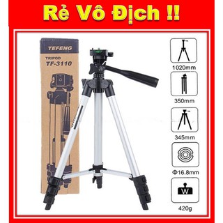 Gậy Live Stream  3110 Loại Tốt Màu Trắng Cao Cấp + Tặng Kèm Kẹp Điện Thoại