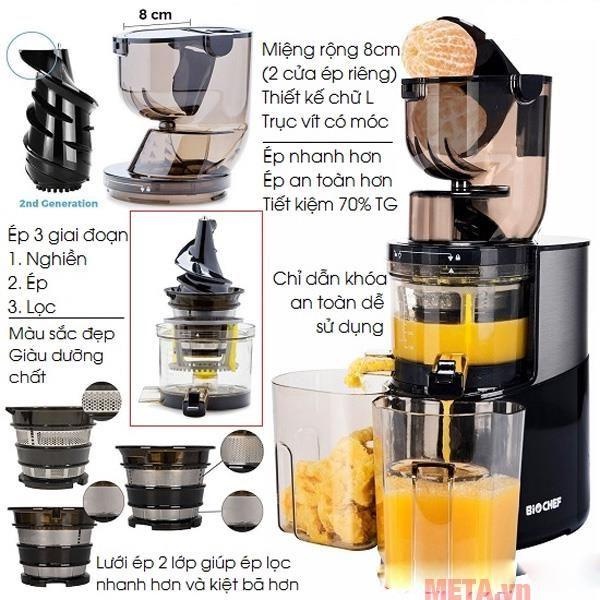 Máy ép chậm trái cây Biochef 666 và Biochef 888 nội địa Úc hàng chính hãng bảo hành 20 năm