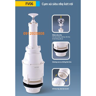 FV06 - Cây xả, van xả nước bồn cầu 1 nhấn két rời siêu nhẹ