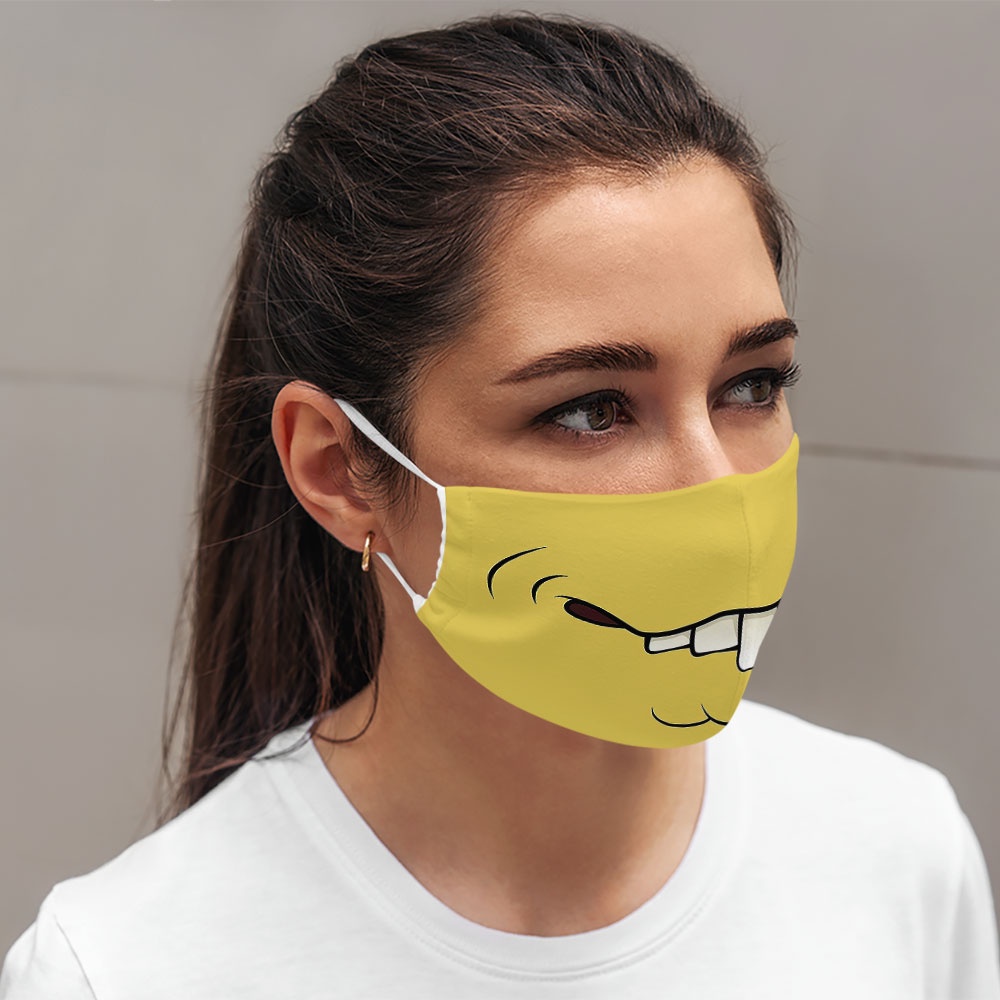 khâu trang mặt người mặc cười 3d miệng mồm mặt người 139 CARTWELL dày 2 lớp chất liệu vải mềm phòng ô nhiễm chống giọt b