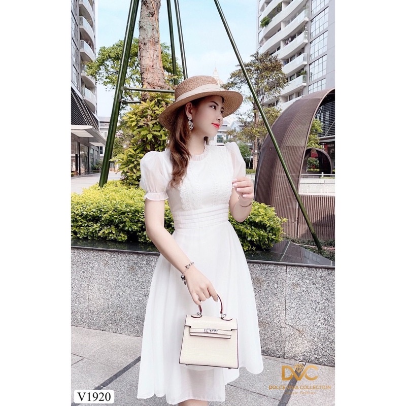 🌈 VÁY TRẮNG TƠ REN VAI BỒNG TIỂU THƯ❤️