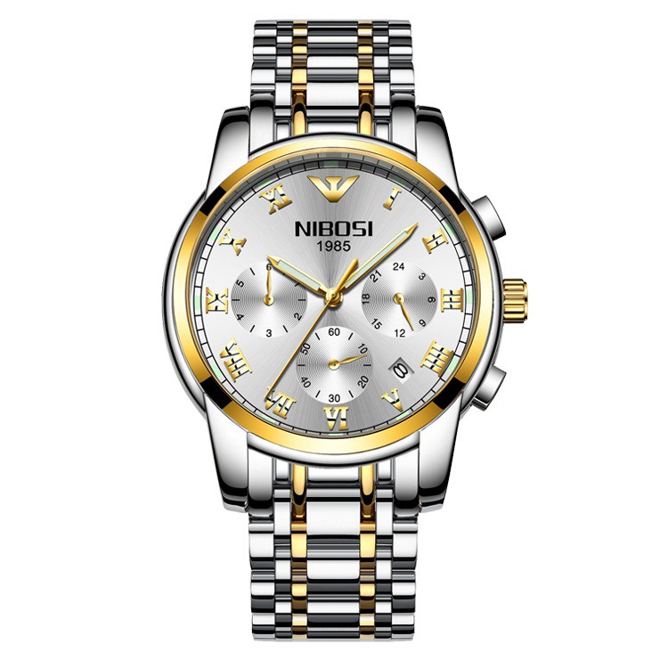 [GIÁ SỐC] ĐỒNG HỒ NAM NIBOSI 2301 (1985) DÂY THÉP ĐẶC CHẠY FULL 6KIM, THIẾT KẾ NAM TÍNH MẠNH MẼ - CHÍNH HÃNG (FULLBOX) | BigBuy360 - bigbuy360.vn