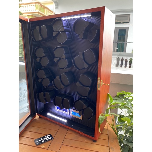 24 xoay khóa cơ- Hộp Xoay, Lắc, tích cót Đồng Hồ Cơ Winder Watch