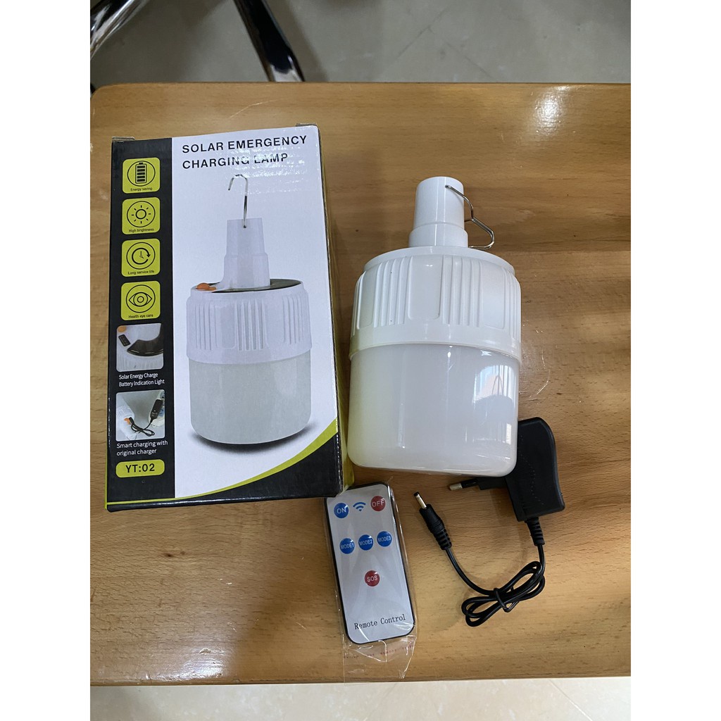 Bóng Đèn Tích Điện Loại 100w có Điều Khiển từ Xa,Dây Sạc Kèm Theo