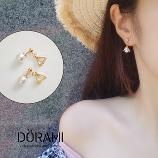 Bông tai nụ tam giác lấp lánh mẫu mới phụ kiện trang sức style ulzzang hàn quốc - dorami