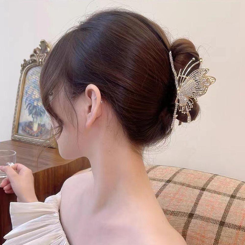 Kẹp Tóc Hình Bướm / Cá Mập Lấp Lánh Thời Trang Cho Nữ|Kẹp Tóc Đính Đá Zircon Thời Trang