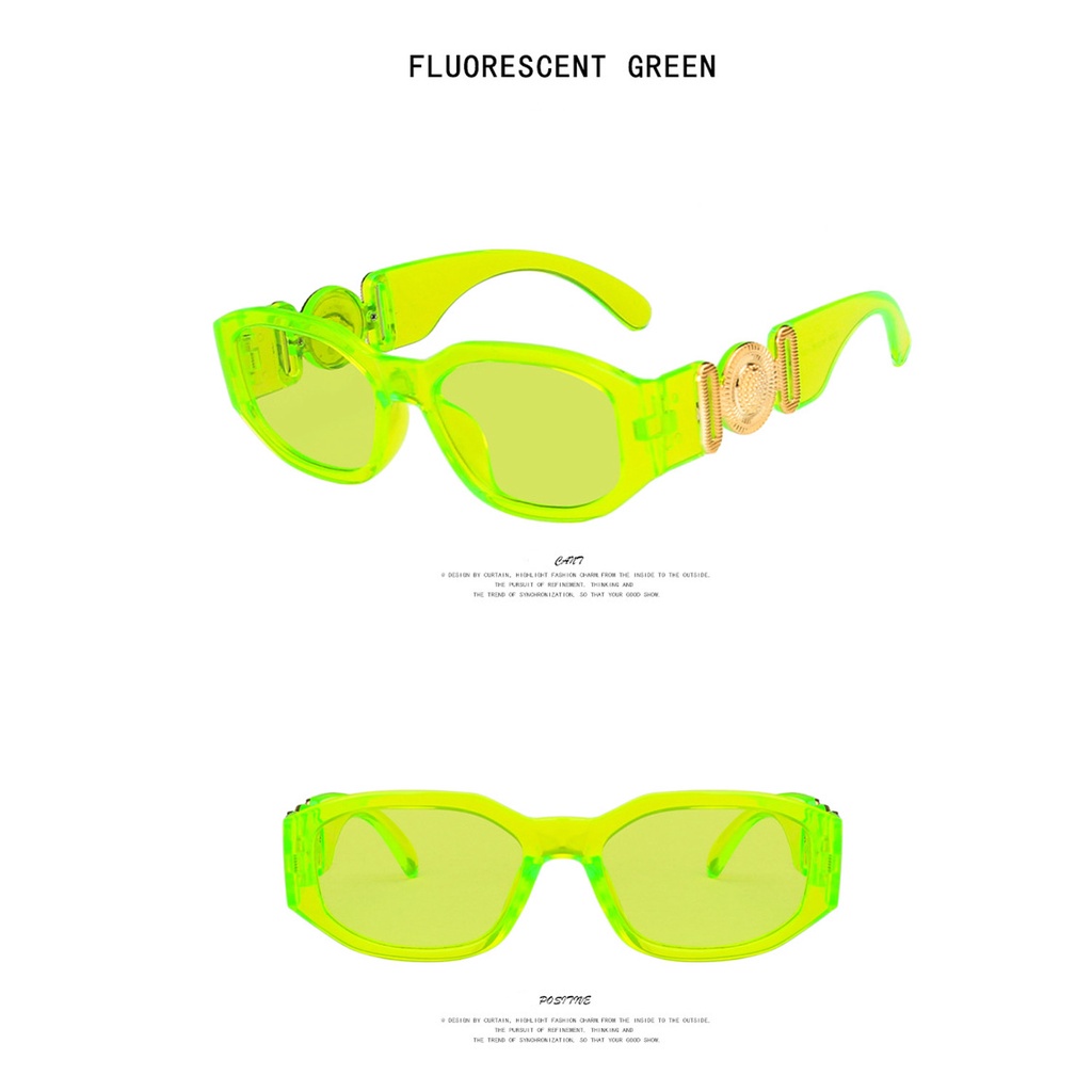 Kính mát gọng vuông nhỏ màu gradient thời trang hiphop chống tia uv400 cho nam và nữ