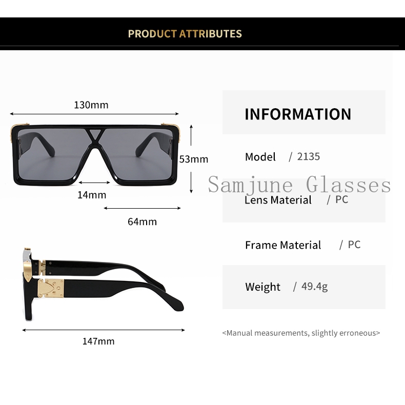 Kính râm kiểu vuông thời trang retro dành cho nam và nữ UV400 | BigBuy360 - bigbuy360.vn