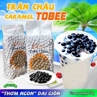 Trân châu caramel đường đen tobee 1kg - để được 10 tiếng - nấu trà sữa sữa tươi trân châu đường đen