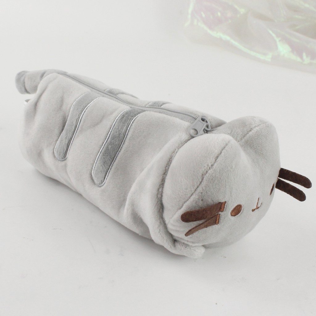 Túi Đựng Bút Hình Mèo Pusheen Hoạt Hình Nhồi Bông Đáng Yêu Mềm Mại 28CM