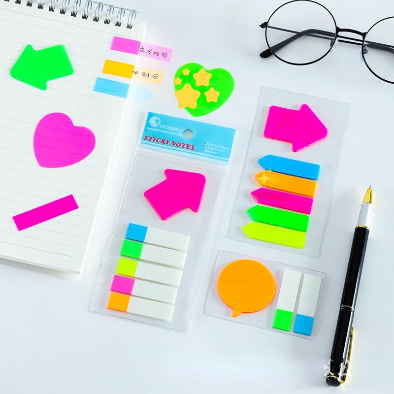 Giấy note Dạ Quang Nhiều Màu Sắc Sáng Tạo