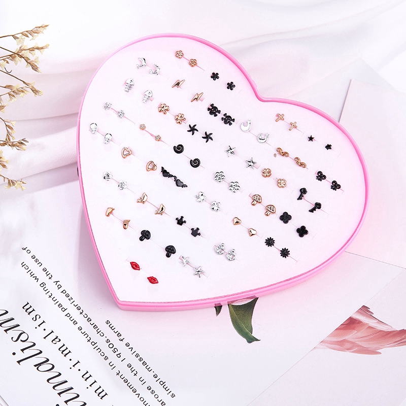 Hộp 36 / 50 / 100 Cặp Bông Tai Nhựa Không Gây Dị ứng Thời Trang Cho Nữ