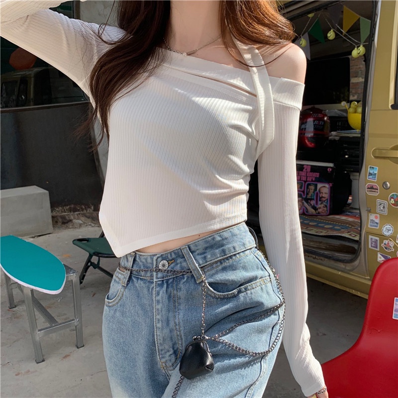 Áo Thun Trễ Vai Thiết Kế Quyến Rũ Thời Trang Dành Cho Nữ