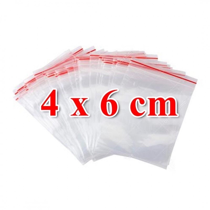 1kg túi zip chỉ đỏ 4x6