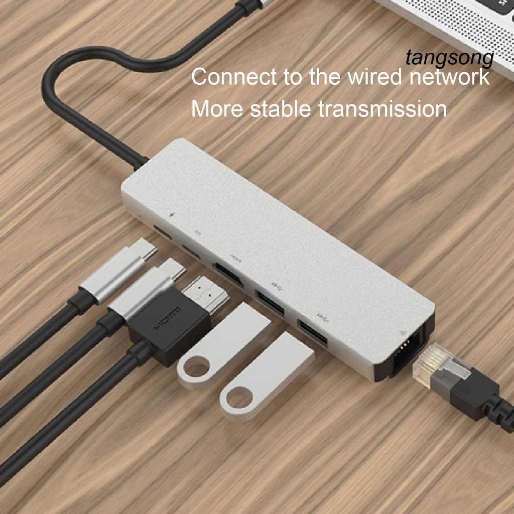 Bộ Chuyển Đổi Ts-6 Trong 1 Type-C Sang Pd Usb 3.0 Hub