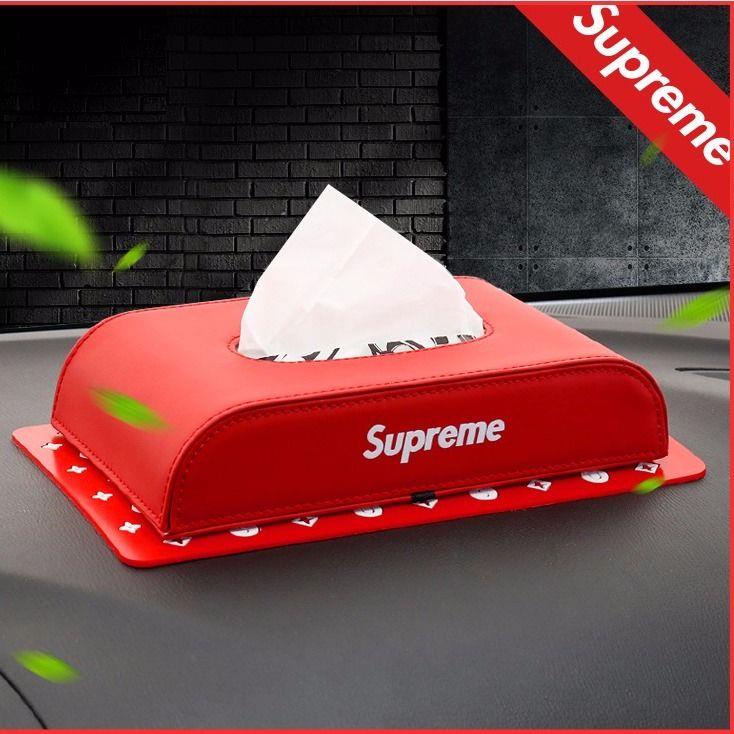 Hộp Đựng Khăn Giấy In Chữ supreme Độc Đáo Trang Trí Xe Hơi