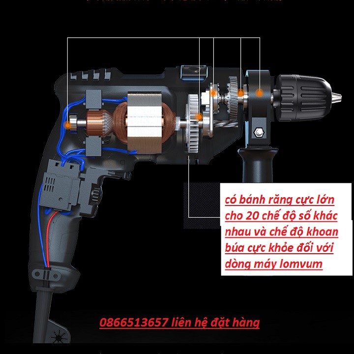 [HOT] Máy khoan gỗ, sắt, bắt vít 10ly  LOMVUM