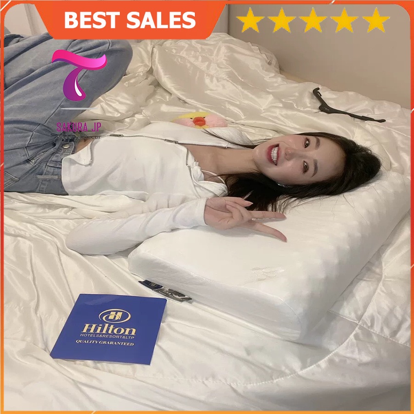 Gối Cao Su Non Yên Ngựa Vân Massage Hilton Hotel - Gối Cao Su Non Hilton Sakura JP Bedding Decor