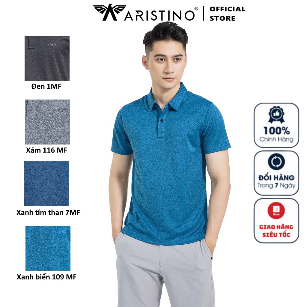 Áo Thun Nam Có Cổ Aristino APS033S1 Polo Nam Ngắn Tay Trơn Màu Vải Polyester Cao Cấp Chất Lượng Dáng Suông Nhẹ Thể Thao