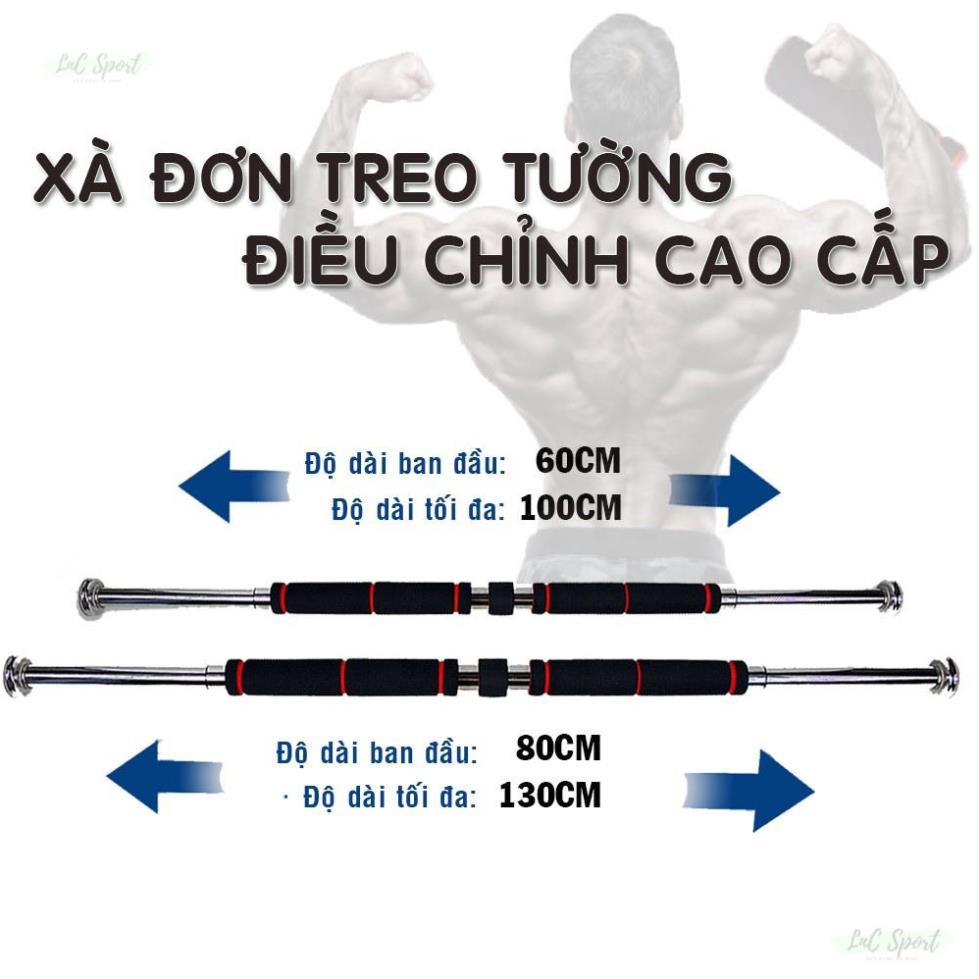 Thanh Tập Xà Đơn Treo Tường Gắn Cửa Nhiều Cỡ Từ 62-150cm kích Thước Có Thể Tùy Chỉnh Phù Hợp Tập Gym Tại Nhà.