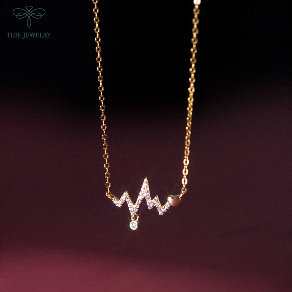 Dây chuyền bạc nữ TLEE  nhịp tim đính đá xinh xắn TleeJewelry D0118