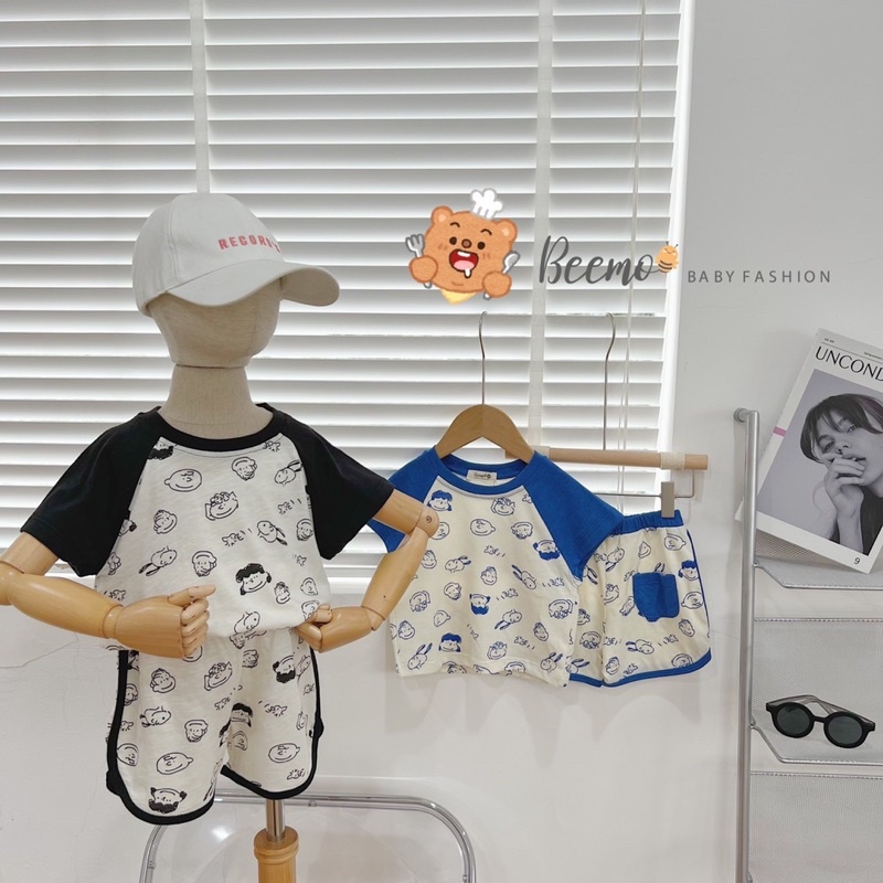 Bộ short cotton hoạ tiết Snopy bé trai-MS72