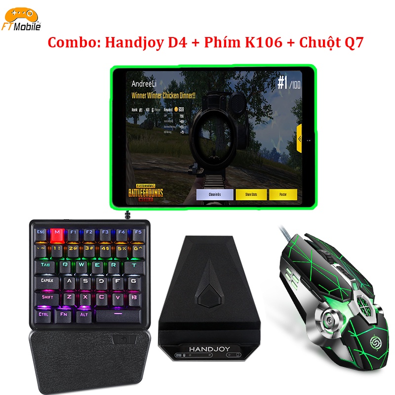 Handjoy D4 | Bộ Chuyển đổi chơi game bàn phím chuột dành cho điện thoại máy tính bảng