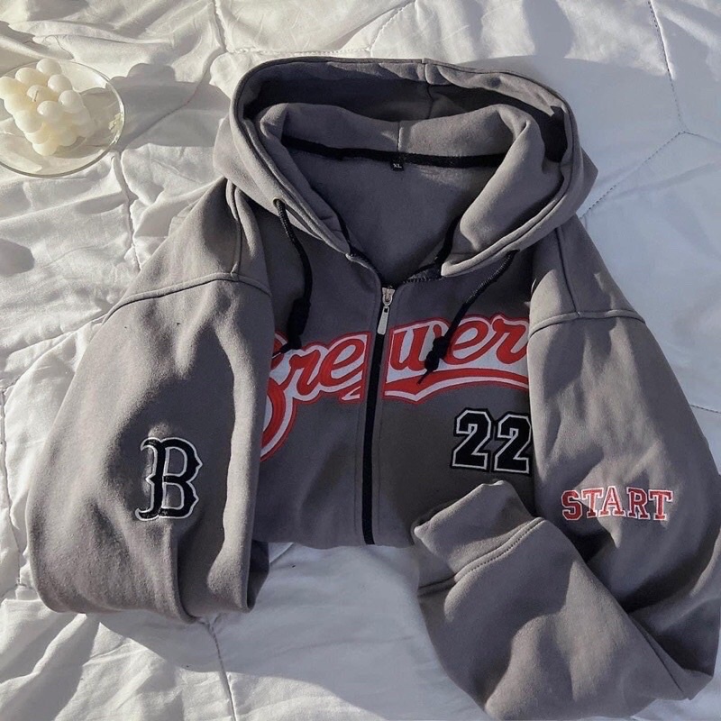 [ Rẻ vô địch ] Áo khoác nỉ form rộng mũ hai lớp - B22