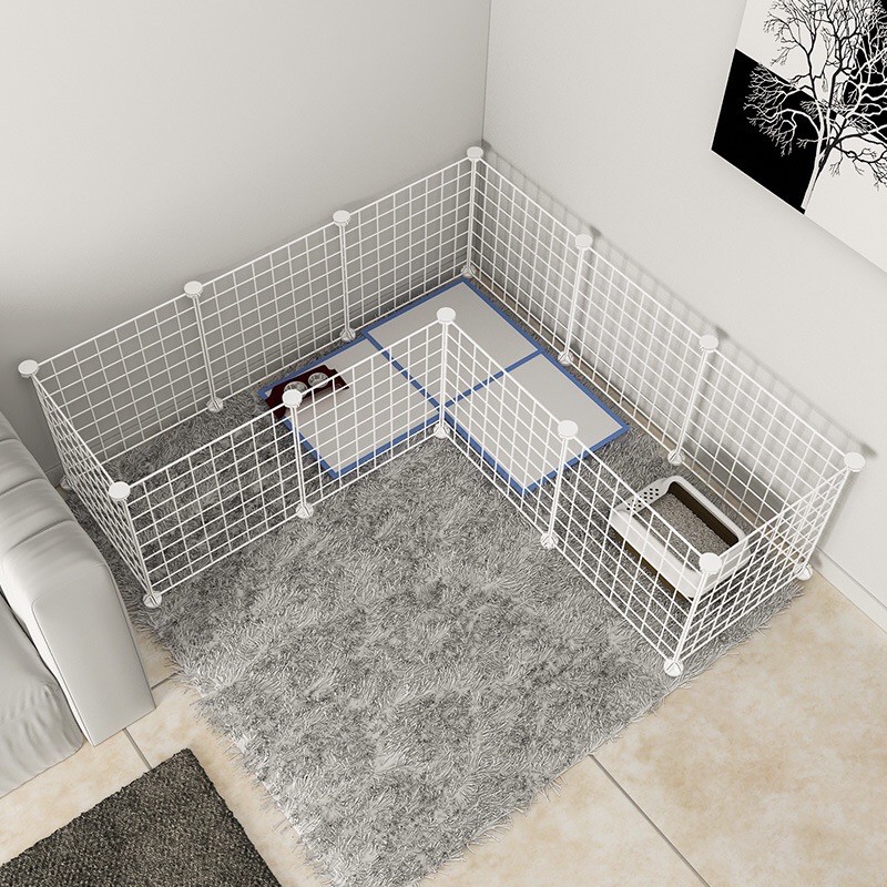 Combo 12 Tấm Lưới 35x35cm - [ Tặng 24 Chốt ] - Tấm Ghép Làm Chuồng Quây Cho Chó Mèo Thú Cưng