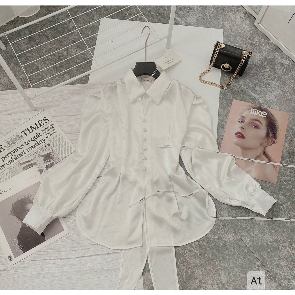 [Mã FAMARAL1 giảm 10K đơn 50K] ÁO SƠ MI LỤA NT NƠ LƯNG 4 MÀU