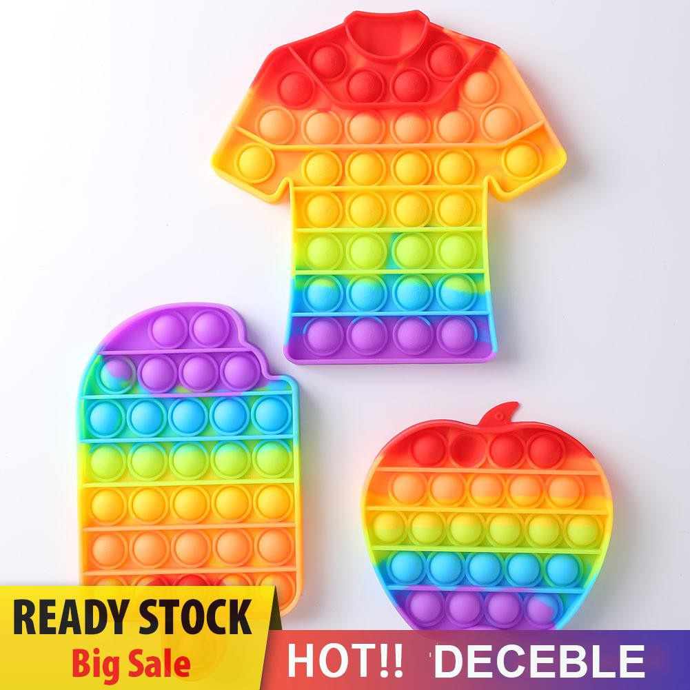 Pop It Fidget Đồ chơi Rainbow Push Bubble Sensory Autism Relief Stress Child Adult Pop Fidget Đồ chơi