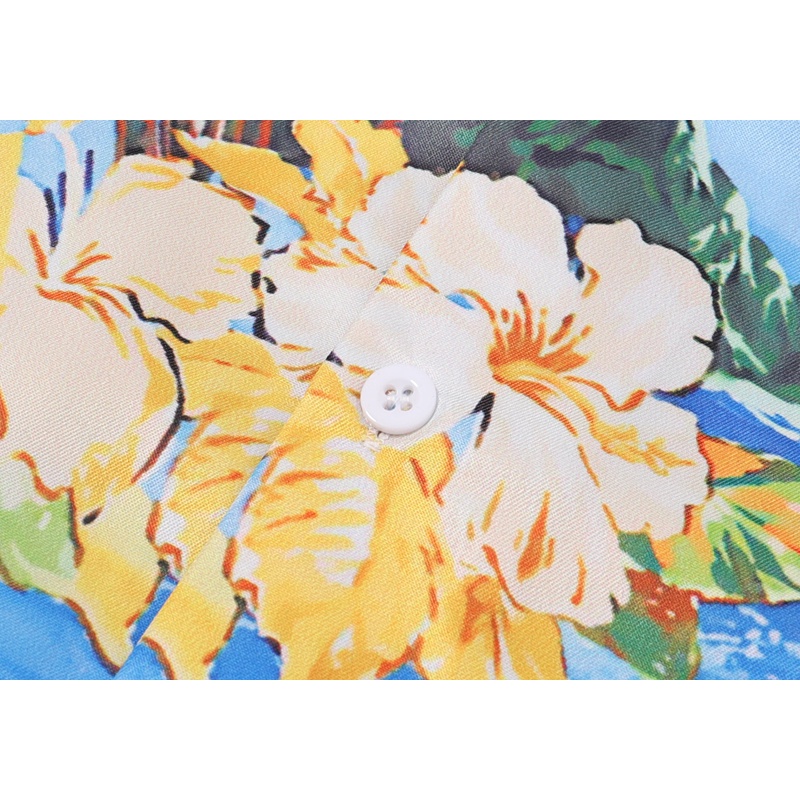 Bộ Sưu Tập Áo Sơ Mi Ngắn Tay Cổ Bẻ In Hình Cây Cao Cấp Giản Dị Phong Cách Đường Phố Dành Cho Nam