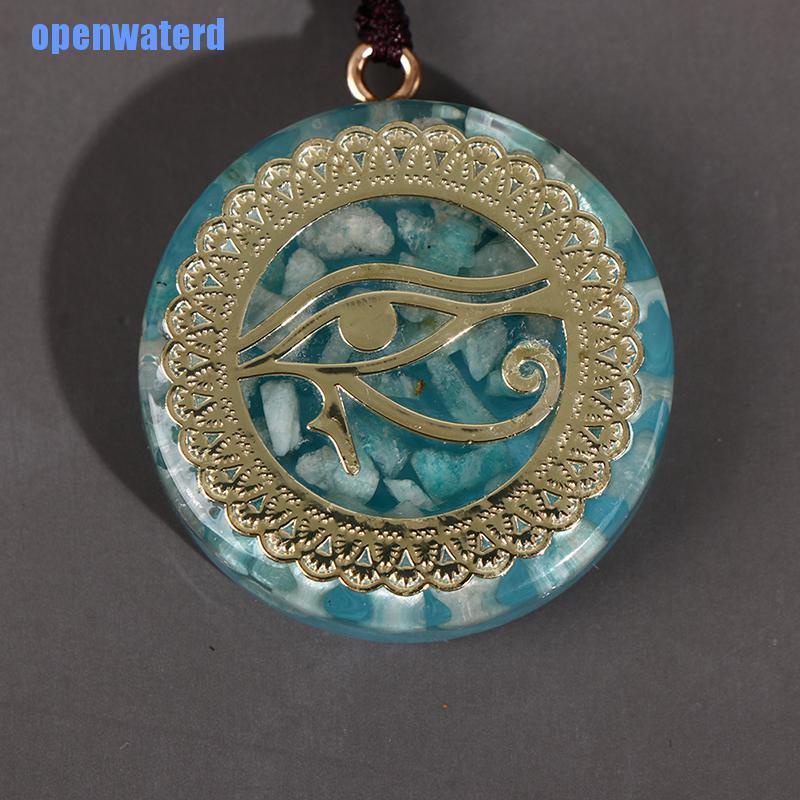 OPE 1Pc Orgonite Energy Pendant Orgone Amazonite Necklace Horus Eye All-Seeing Eyes