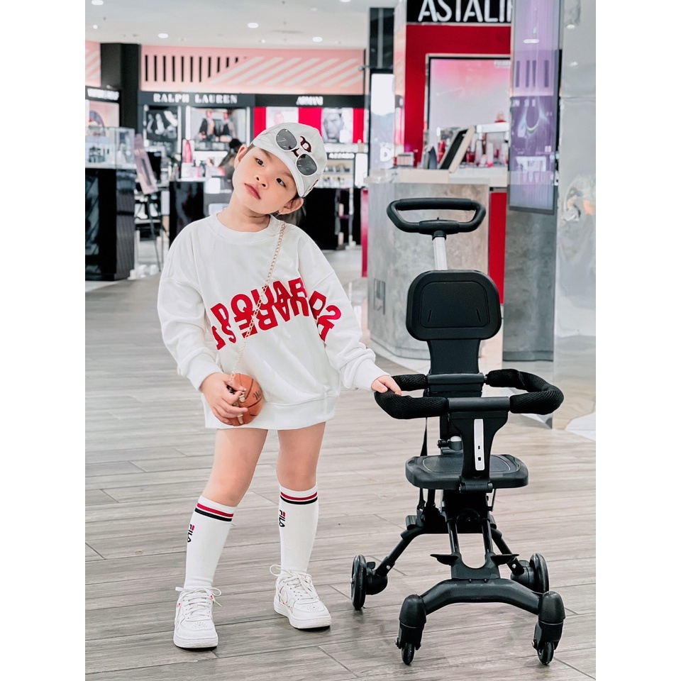 Áo nỉ cổ tròn Dasquare cho bé , áo sweater trẻ em unisex , TP KIDs