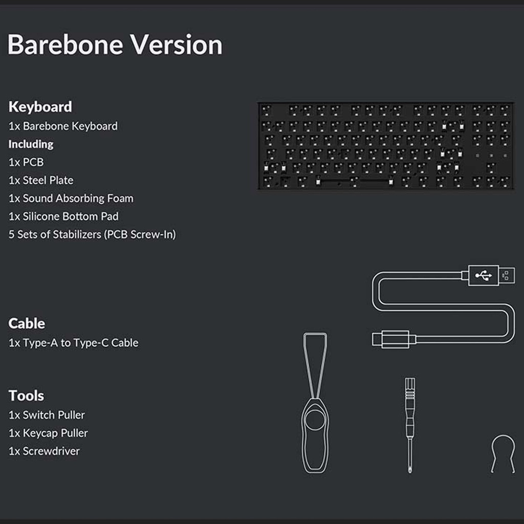 KIT BÀN PHÍM KEYCHRON K8 PRO . BAREBONE . HOT.SWAP