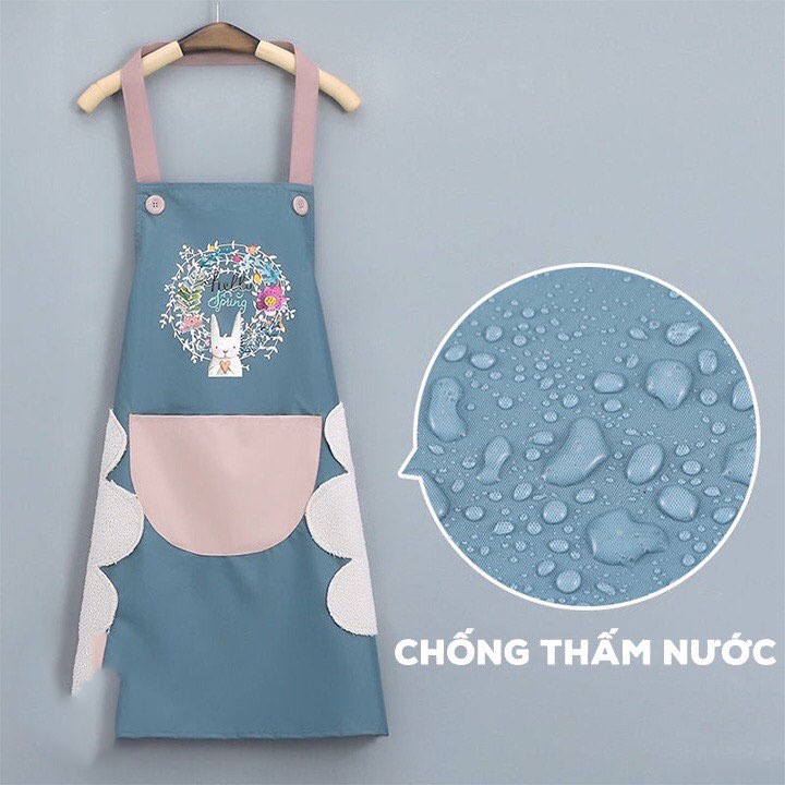 Tạp dề nấu ăn nhà bếp,Tạp dề chống nước đa năng kiểu dáng hàn quốc