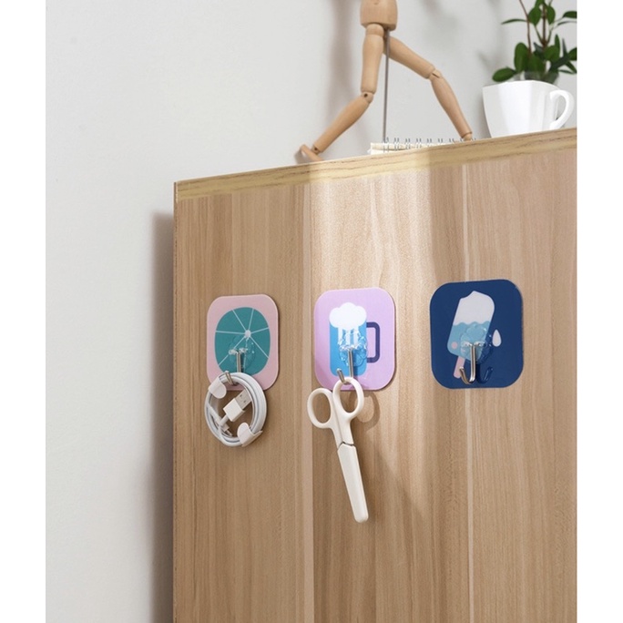 Móc Dán Tường siêu dính chống thấm nước hình dễ thương