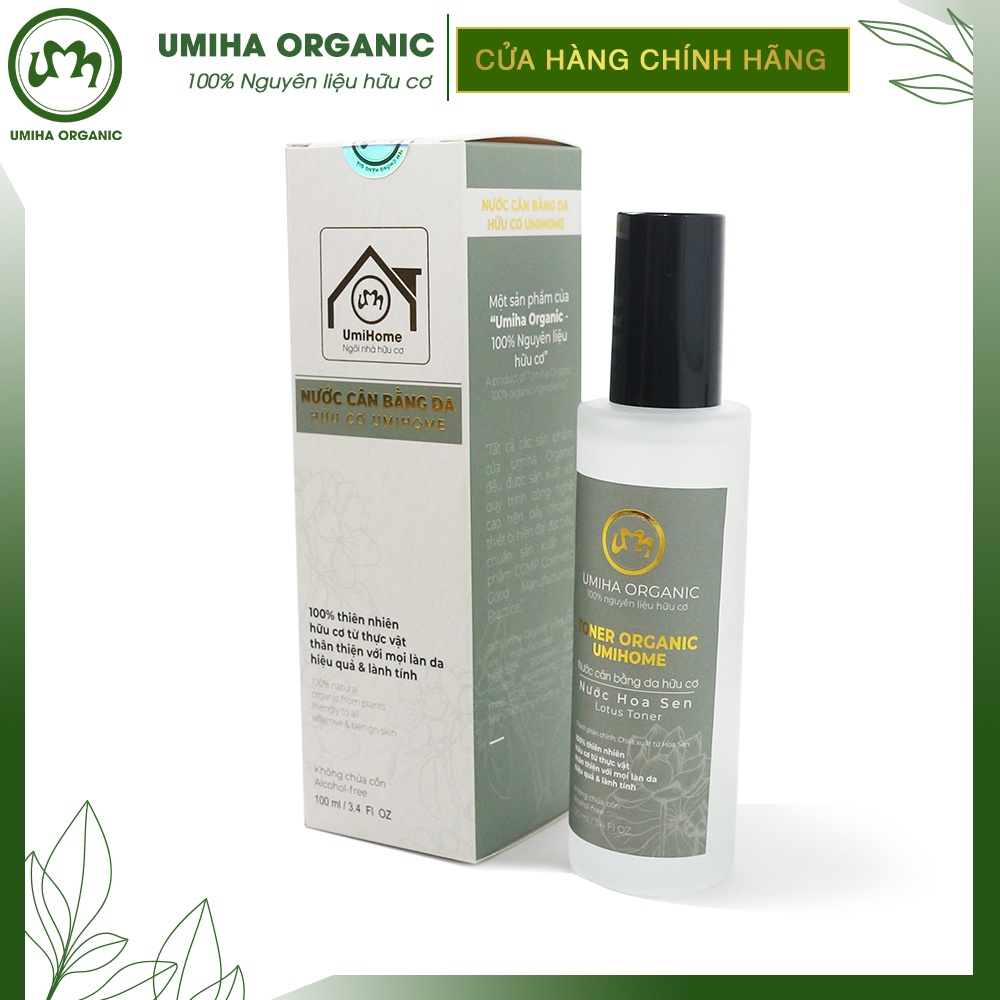 Nước cân bằng da Hoa Sen hữu cơ UMIHA ORGANIC (50/100ml) dưỡng ẩm phục hồi cân bằng độ pH cho da hiệu quả