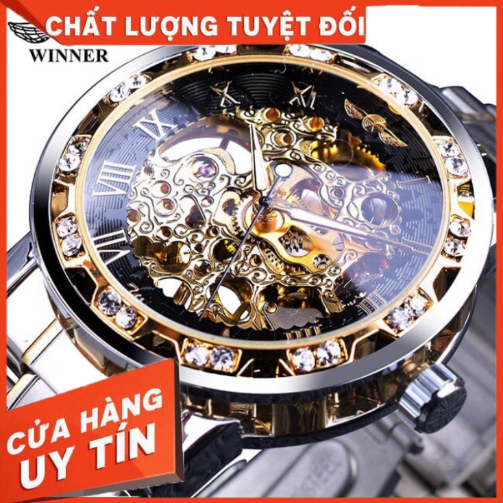 Đồng Hồ Cơ Nam AUTOMATIC Chính Hãng WINNER Dây Thép Cao Cấp Đẹp Giá Rẻ Kiểu Dáng Thời Trang Sang Trọng - Hàng nhập khẩu