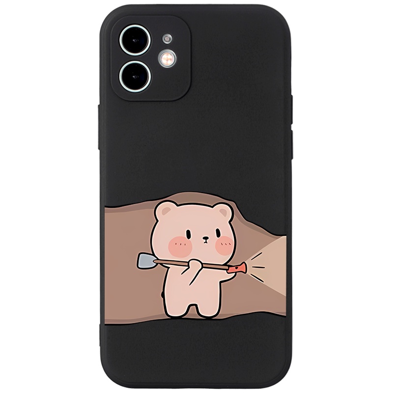 Ốp lưng JURSUE hoạt hình cặp đôi dễ thương đẹp cho iPhone 13 12 11 Pro Max SE 2020 X XR XS 8 7 ip 6S 6 Plus Y2066