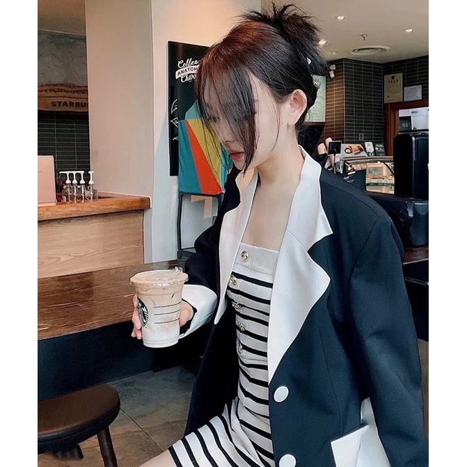 ♥️ Áo blazer phối màu Lisa