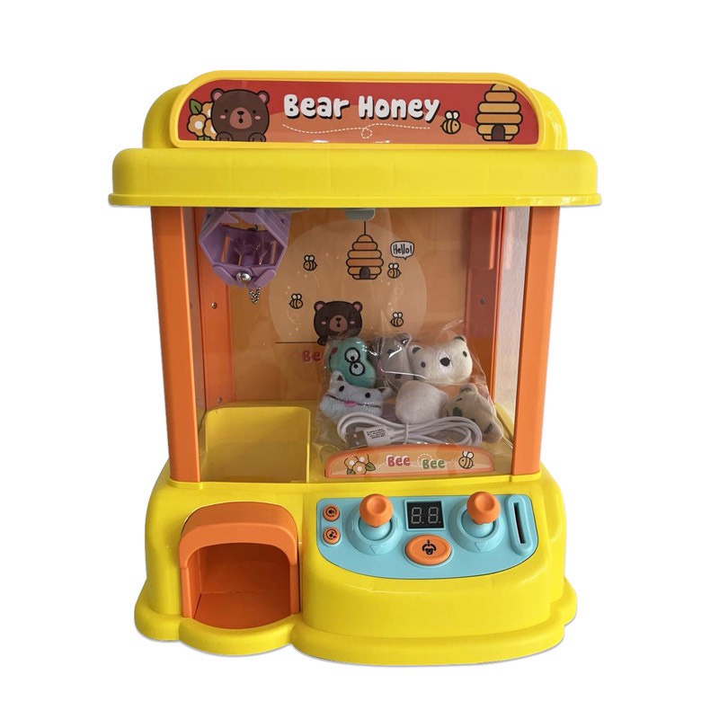 Máy gắp thú mini siêu rẻ, máy gắp thú mini 2 màu vàng, hồng cho bé