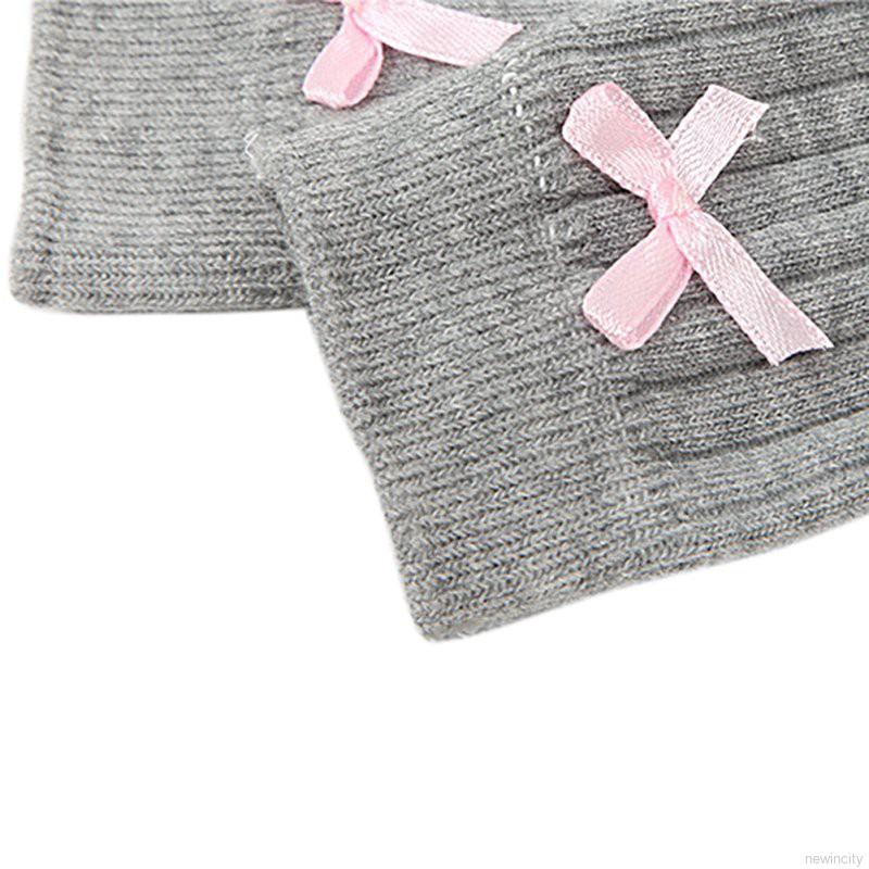 1 cặp tất dài đính nơ viền ren dễ thương cho bé gái