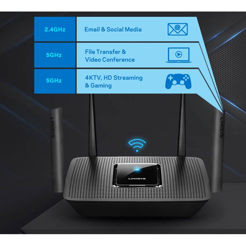 Bộ phát wifi gaming router Mesh Linksys Mr8300 tri-band ac2200mb hàng US mới đẹp. | BigBuy360 - bigbuy360.vn