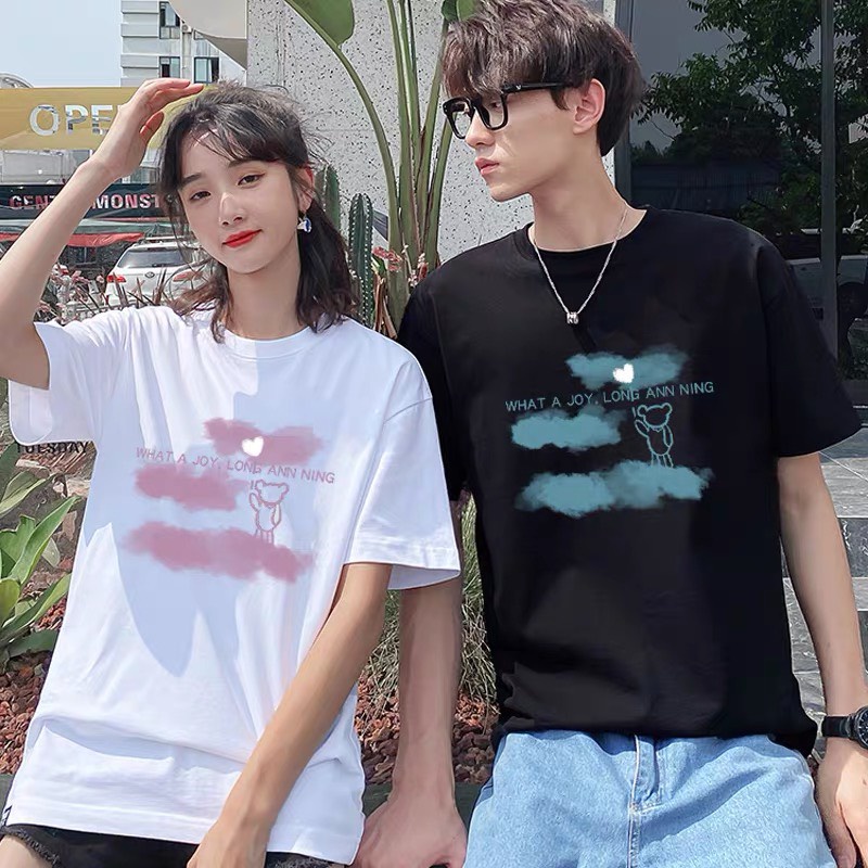 Áo Phông Đôi Nam Nữ Unisex, Form rộng tay lỡ, chất cotton su, không nhăn, in hình 5D | BigBuy360 - bigbuy360.vn